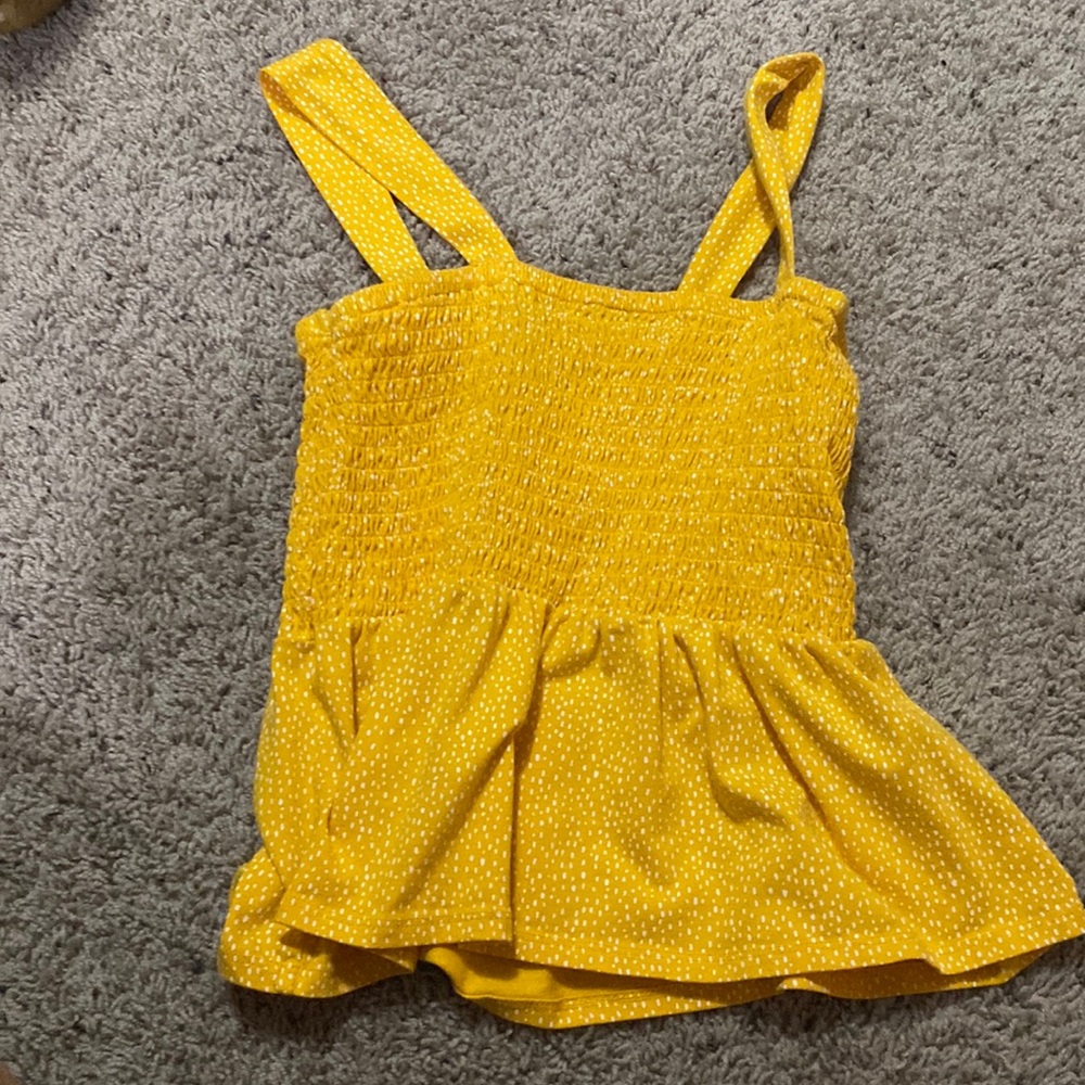 Yellow Tank with White Polka Dots